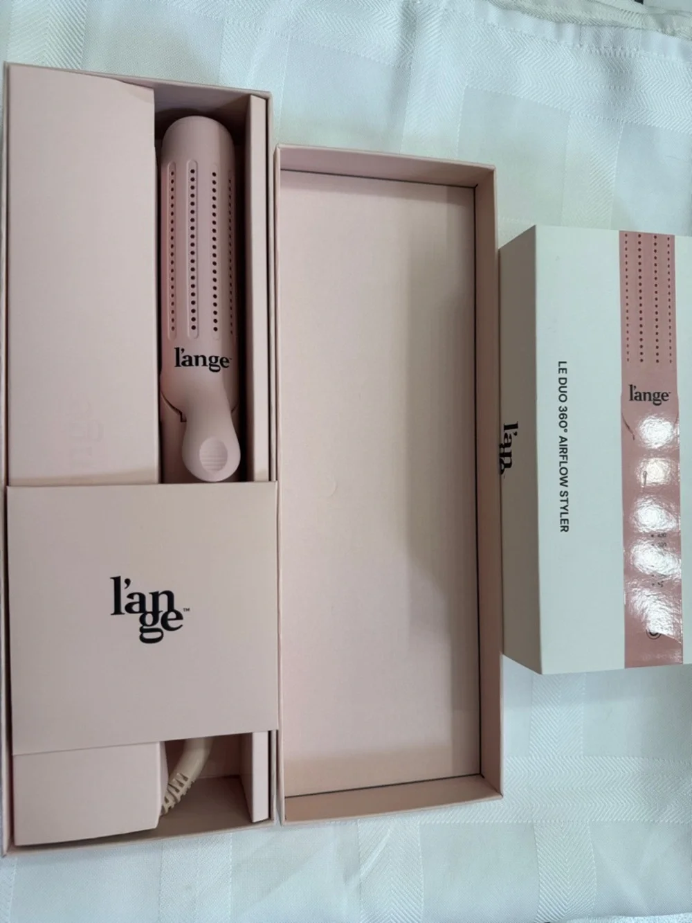 Lange Blush Le Duo 360 Airflow Hair Straightener / Styling Iron. 3 Piece Set.